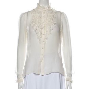 Oscar de la Renta ruffle silk blouse